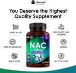 NAC N-Acetyl-Cysteine 600mg Capsules N-Acetyl Cysteine Nutritional Supplements 180 NAC Capsules - Nac Supplement High Bioavailability Amino Acid - Vegan Friendly - Made in UK by New Leaf - Image 4