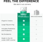 Organic Greens by LLS | 273g - 30 Servings | Unflavoured | Contains 6 Organic Greens - Kale, Spirulina, Spinach, Seagreens, Pea, Chlorella Plus Inulin and Lactospore® | Love Life Supplements - Image 5