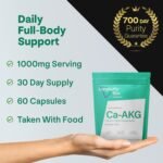 Pure Ca-AKG Supplement - 60 Capsules, High Strength 500mg Calcium Alpha-Ketoglutarate per Serving, Vegan & Non-GMO Ca-AKG Supplement for Vitality, Mental Focus & DNA Structure - Image 4