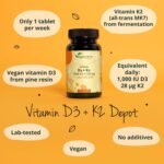 Vegavero Vitamin D3 7000 IU + 200 µg Vitamin K2 | 2 Year Supply | Made in UK VIT D | NO Additives | Vegan | High Strength Vitamin D3 K2 | 90 Tablets - Image 3