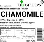 375mg Chamomile x Pure 90 Vegan Capsules (1 Month Supply) Manzanilla Kamille Matricaire Camomilla- Suitable for Vegan Vegetarian - Image 3