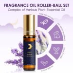 SALUBRITO Essential Oil Roll On Set, 6x10ml Aromatherapy Oil Roller Ball with Lavender, Peppermint Essential Oil Blend for Skin, Anxiety Relief, Relaxation Gift for Women - Sleep, Breathe - Image 3