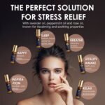 SALUBRITO Essential Oil Roll On Set, 6x10ml Aromatherapy Oil Roller Ball with Lavender, Peppermint Essential Oil Blend for Skin, Anxiety Relief, Relaxation Gift for Women - Sleep, Breathe - Image 4