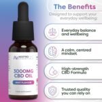 3000mg CBD Oil (Mint Flavour, 30ml), High Strength CBD Oil for Anxiety, Stress and Sleep Support, Pleasant Tasting Drops for Daily Wellness - Image 3