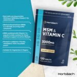 MSM Supplements 3000mg with Vitamin C | High Strength Methylsulfonylmethane MSM with VIT C | 120 Vegan Tablets (Not Capsules) | by Horbaach - Image 3