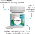 Alflorex + Calcium - Daily Gut Health Probiotics Supplement with Unique Bifidobacterium Longum Bacteria Strain 35624 + Calcium - Bacterial Cultures - 30 Capsules - Image 3