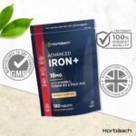 Iron Tablets High Strength 18mg | Energy Tablets with Vitamin C, B12 & Folic Acid | 180 Count | 6 Months Supply & Vegan | Ferrous Fumarate Supplement for Men & Women | by Horbaach - Image 4