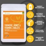 VYTALIVING 2500mg High Strength Turmeric Tablets with Honey & Vitamin C, Turmeric Supplements, Herbal Food Supplement for Joint Function & Immune System Health | 60 Tablets - Image 4