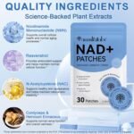 NAD+ Patches for Women, NAD+ Patch for Anti-Aging and Wellness Support, Nicotinamide, Vitamin C, Premium 8-Hour Time-Release Formula, Vegan, 30 Count - Image 3