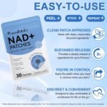 NAD+ Patches for Women, NAD+ Patch for Anti-Aging and Wellness Support, Nicotinamide, Vitamin C, Premium 8-Hour Time-Release Formula, Vegan, 30 Count - Image 4
