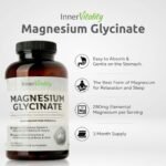 Magnesium Glycinate 180 Capsules (3 Month Supply) 280mg Elemental Magnesium - High Strength Easy to Absorb Magnesium Supplement with No Additives by Inner Vitality - Image 3