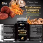 Mushroom Complex 6 Supplement - 150 Vegan Capsules - High Potency Superblend of Lions Mane, Chaga, Cordyceps, Shiitake, Reishi, Maitake Mushrooms with Vitamin D - Made in The UK - Nu U Nutrition - Image 4