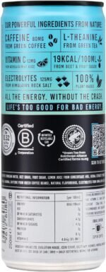 TENZING Natural Energy Drink, Plant Based, Vegan, & Gluten Free Drink, Original Recipe, 250ml (Pack of 24) - Packaging may vary - Image 4