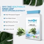 Health4All Sage Leaf 2500mg 240 Capsules 8 Months Supply, Purest Sage Water Extract for Menopause Support, High Strength Menopause Supplement One-a-Day Capsules (not Tablets) | Made in UK - Image 3