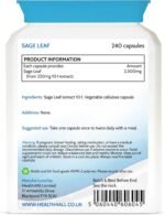 Health4All Sage Leaf 2500mg 240 Capsules 8 Months Supply, Purest Sage Water Extract for Menopause Support, High Strength Menopause Supplement One-a-Day Capsules (not Tablets) | Made in UK - Image 8