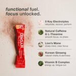 fourfive Hydration Sachets (Energy & Focus) - Hydro Electrolytes Powder with Natural Caffeine & Lion's Mane, Boost Daily Stamina - Red Berry, 30 Sachets - Image 4