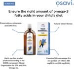 Osavi Norwegian Cod Liver Oil Kids – 500 ml | 500 mg Omega–3| Supports Brain Function, Vision, Heart Health, Immune System | Includes 135 µg Vitamin A | Lemon Flavour | Made in Norway - Image 5