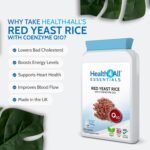 Health4All Red Yeast Rice with CoQ10, 2.99mg monacolin k per Tablet, 5 Months Supply 150 Tablets, Cholesterol Lowering Supplement, Vegan, Gluten Free, Citrinin Free | Made in UK - Image 3