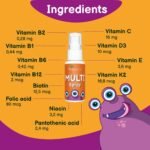 Vegavero Multivitamin for Kids Spray | No Added Sugar | NO Additives | Natural Orange Flavour | with Vitamin C, D3, E, K2 & All B Vitamins | 125 Sprays | Vegan - Image 4
