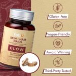 fabÜ Skin-Hair-Nails Glow - Collagen Boosting Multivitamin with Reishi Mushroom & Vitamins - Beauty Supplement with 60 Capsules with 12 Active Ingredients - Image 3