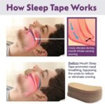 Zedzzz Mouth Tape for Sleeping (35 Strips) | Anti Snoring Aid for Men & Women | 5+ Weeks of Sleep Tape Strips | Sleep Aid | Anti Snoring Mouth Tape | Snoring | Natural Colour Mouth Tape for Sleeping - Image 4