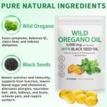Oil of Oregano Capsules, 2 in 1 6000mg Oregano Oil with Black Seed 200mg, Supplement, 120 Softgels, Cold-Pressed - Image 3