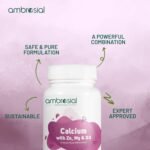 Ambrosial Calcium Magnesium Zinc with Vitamin D3 - High Potency Supplement for Bone Health, Muscles & Teeth - Highly Bioavailable Calcium Citrate Formula (Pack of 1-120 Softgels) - Image 8