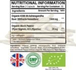 Nutrabytes Organic Ashwagandha 1000mg Premium KSM-66 Supplement, 60 Vegan Capsules | High Strength with 5% Withanolides & Black Pepper | Supports Cognitive Function, Energy & Calm | 1 Month Supply - Image 8