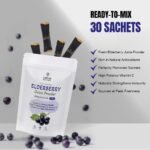 Elderberry Juice Powder Supports Healthy Immune System, Natural & Vegan Pure Sambucus Nigra Extract Non-GMO, Gluten-Free No Sugar Added Convenient Travel 30 sachets 1 Count (Pack of 30) - Image 4