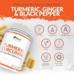Turmeric and Black Pepper with Ginger Complex - 365 Vegan Capsules - 1 Year Supply - Tumeric Supplement Joints - High Strength Curcumin 95% Extract - Nu U Nutrition - Image 5