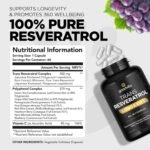 Trans Resveratrol Supplement 650mg | UK Made | 60 Capsules, 2 Month Supply | Antioxidant, Anti-Aging, Immune, Joint Support | Grape Skin, Pomegranate, Vitamin C | Rich in Polyphenols - Image 3