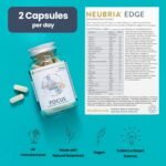 NEUBRIA Edge Focus Supplement – Multivitamin for Adults with Bacopa Monnieri, Ashwagandha, Rhodiola, Ginkgo Biloba, Sage, Blueberry & Rosemary – Potent Cognitive Formula – 60 Vegan Capsules - Image 6