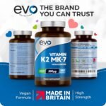 EVO NUTRITION Vitamin K2 MK-7 200mcg | 365 Vegetarian and Vegan Tablets (not Capsules) | 1-A-Day | Supports Maintenance of Normal Bones | One Years Supply of High Strength Vitamin K2 Menaquinone MK7 - Image 3