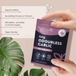 Odourless Garlic Tablets - High Strength Garlic Supplement - 180 Vegan Tablets (Alternative to Capsules) – 6 Month Supply - Easy to Swallow - Letterbox Friendly - Made in The UK by Nutravita - Image 3