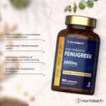 Fenugreek Capsules 2400mg | Fenugreek Seed Extract | 180 Vegan Powder Capsules | High Strength | by Horbaach - Image 3