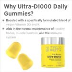 Nutriburst Ultra-D1000 - Vitamin D3 (1000IU) + Vitamin K2 (80µg) for Healthy Muscles & Bones - Lemon Flavour - 60 Gummies 1 Month Supply - Suitable for Vegans - Image 3