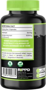 RIPPD Bacopa Monnieri 12000mg 60 Capsules – High Strength Vegan Supplement | Supports Focus, Memory & Mental Clarity | Premium Quality Made in The UK - Image 3