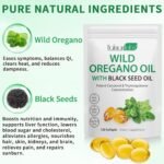 Oil of Oregano Softgels, 2 in 1 6000mg Oil of Oregano with Black Seed Oil 200mg, Oregano Supplement Capsules, Non-GMO, Gluten Free, 120 Softgels - Image 4