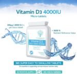 Vitamin D3 4000 IU Tablets, 1 Year Supply - 365 Easy to Swallow high Strength Micro-Tablets - Vegetarian Vitamin D Supplement to Boost The Immune System and Support Bone Health - Made in The UK - Image 4