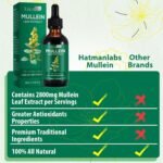 Mullein Drops for Lungs, 2 Pack Powerful Mullein Leaf Extract for Lungs Cleanse and Healthy Breathing, 2 Month Supply, 60ml - Image 6