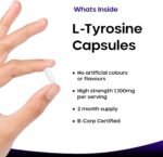 L-Tyrosine Supplement 1100mg - Free Form Amino Acid - 120 Vegan Capsules - Fermented High Strength L Tyrosine Supplement - No Artificial Preservatives - Image 3