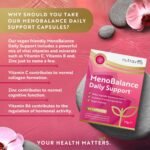 Menopause Supplements - Support for Menopause & Perimenopause Symptoms - with Soy Isoflavones, Zinc & Vitamin B6 to Support Hormone Balance for Women - 90 Vegan Capsules - Made in The UK - Nutravita - Image 3