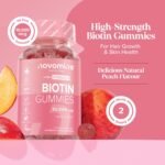 Biotin Gummies - 10,000 mcg Biotin Hair Growth - 60-Day Supply - Hair Growth Vitamins - Vegan & Gluten-Free Alternative to Tablets - Anti Hair Loss Gummies - 60 Gummies - Novomins - Image 3