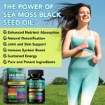 Sea Moss Capsules with Black Seed Oil Ashwagandha Ginger, 19,445mg Sea Moss Complex Vegan & Non GMO Sea Moss Complex Supplement Enhanced Immunity & Energy - Image 4