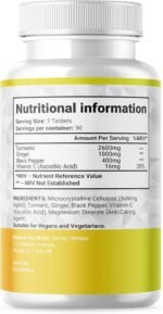 Turmeric Tablets 2600mg with Black Pepper & Ginger Boosted with Vitamin C | 180 High Strength Curcumin Supplements - 3 Month Supply Vegan Active Curcumin Made in The UK by Shivay Herbals - Image 9