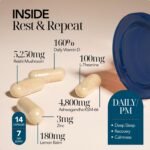 Rest & Repeat, Organic Natural Sleep Supplement | Deep Sleep & Recovery | Functional Mushrooms & Adaptogens | Reishi Mushroom (5,250mg), Ashwagandha KSM-66 (4,800mg), Lemon Balm & L-Theanine - Image 3