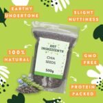 Just Ingredients Chia Seeds 500g, Organic Seeds, High in Omega, Perfect for Snacks, Mix with Water or Food, Bulk Buy, Versatile Superfood Seed - Image 3