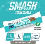 Applied Nutrition Diet Protein Bar, High Protein, Low Sugar Protein Snack Bar with Added Vitamins - Chocolate Salted Carmel (12 x 45g) - Image 4