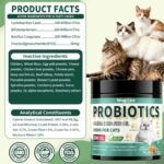 Cat Probiotics Tasty Chews –500 Chews Crunchy & Creamy Texture, Fish Oil Omega-3 Skin & Coat Health Digestive & Gut Support, Constipation Supports, Healthy Stool, Chicken Krill Flavor - Image 7