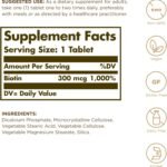Solgar Biotin 300 µg Vegetable Capsules - Pack of 100 - For Healthy Hair and Skin - Promotes Energy and Vitality - Vegan - Image 3
